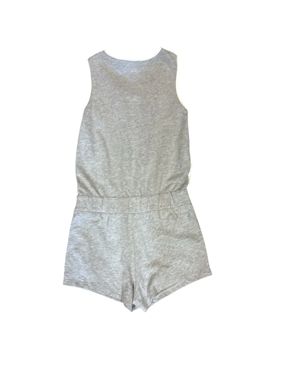 Chloe Girl’s White & Light Gray 100% Cotton Romper sz. 8